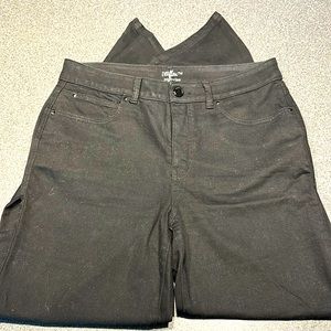 Everflex high-rise black jeans, size 14